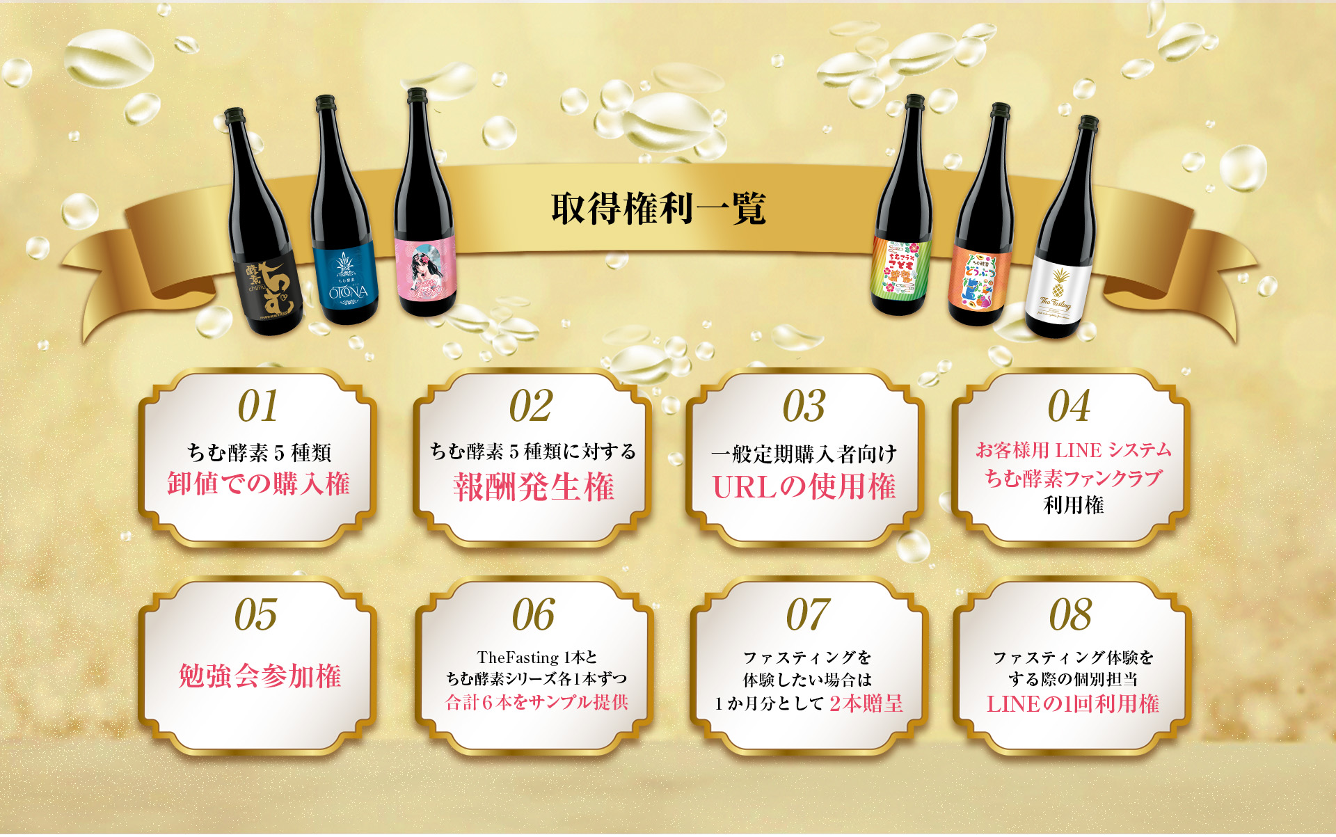 『ちむ酵素』の代理店になると得られる権利一覧